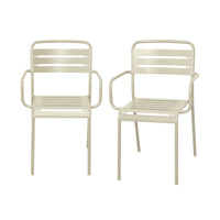 Set di 2 poltrone da giardino in acciaio, beige