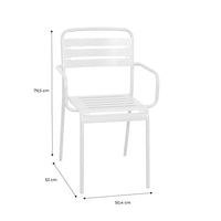 Set di 2 poltrone da giardino in acciaio, beige