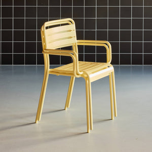 Set di 2 poltrone da giardino in acciaio, giallo