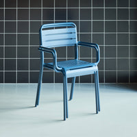 Set di 2 poltrone da giardino in acciaio, blu navy