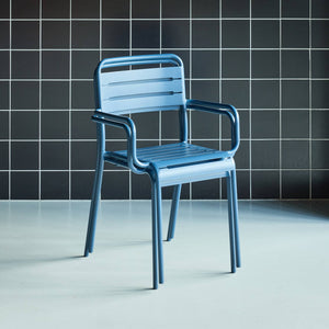 Set di 2 poltrone da giardino in acciaio, blu navy