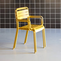 Set di 2 poltrone da giardino in acciaio, ocra