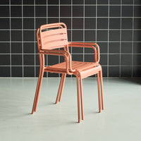 Set di 2 poltrone da giardino in acciaio, rosa tostato