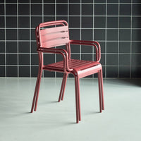 Set di 2 poltrone da giardino in acciaio, terra di siena