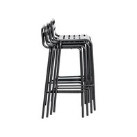 Set di 4 sedie da bar da giardino in acciaio, antracite