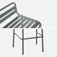 Set di 4 sedie da bar da giardino in acciaio, antracite