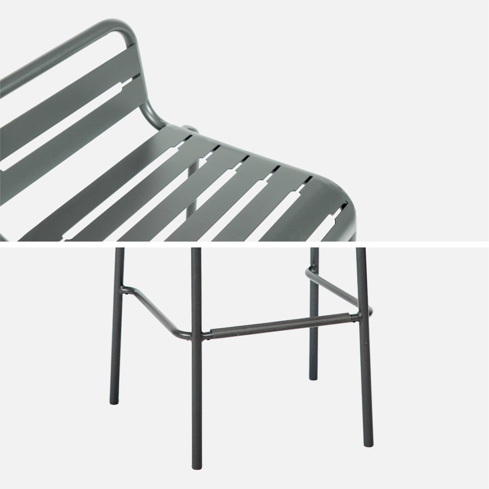 Set di 4 sedie da bar da giardino in acciaio, antracite