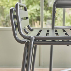 Set di 4 sedie da bar da giardino in acciaio, antracite