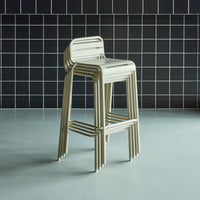 Set di 4 sedie da bar da giardino in acciaio, beige