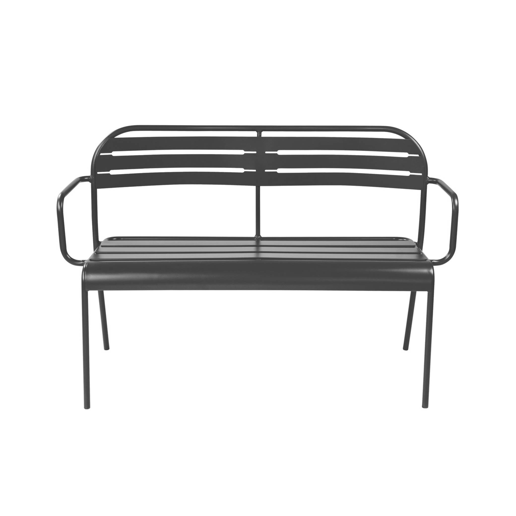 Panca da esterno in acciaio, 2 posti, antracite