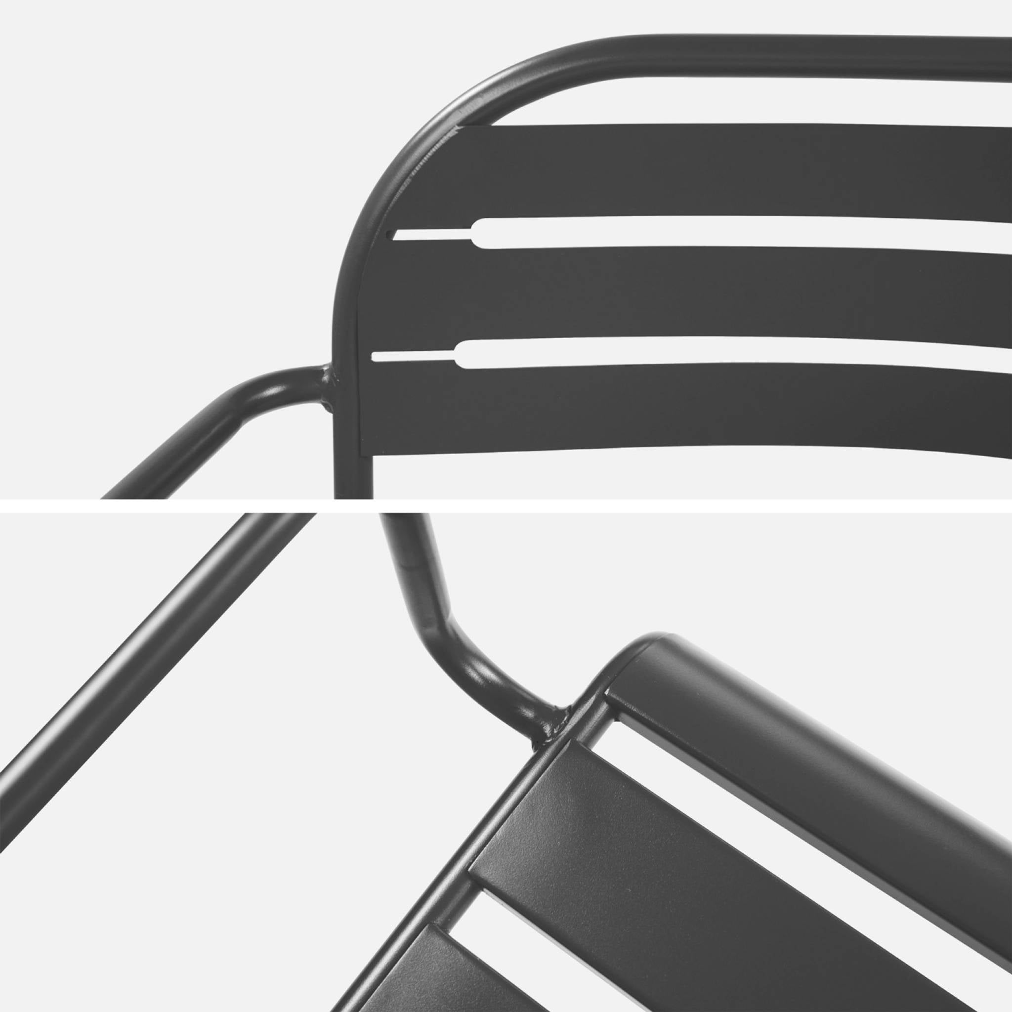 Panca da esterno in acciaio, 2 posti, antracite