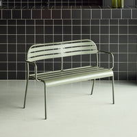 Panca da esterno in acciaio, 2 posti, verde kaki