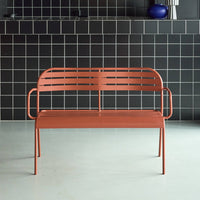 Panca da esterno in acciaio, 2 posti, terracotta