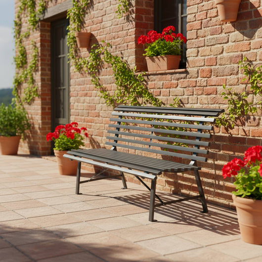 Panca da giardino in acciaio, 2 posti, antracite