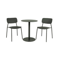 Tavolo da giardino bistrot rotondo in acciaio 2 sedute, 60cm, verde