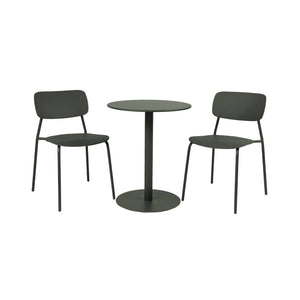 Tavolo da giardino bistrot rotondo in acciaio 2 sedute, 60cm, verde