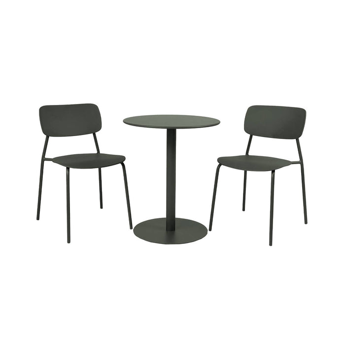 Tavolo da giardino bistrot rotondo in acciaio 2 sedute, 60cm, verde