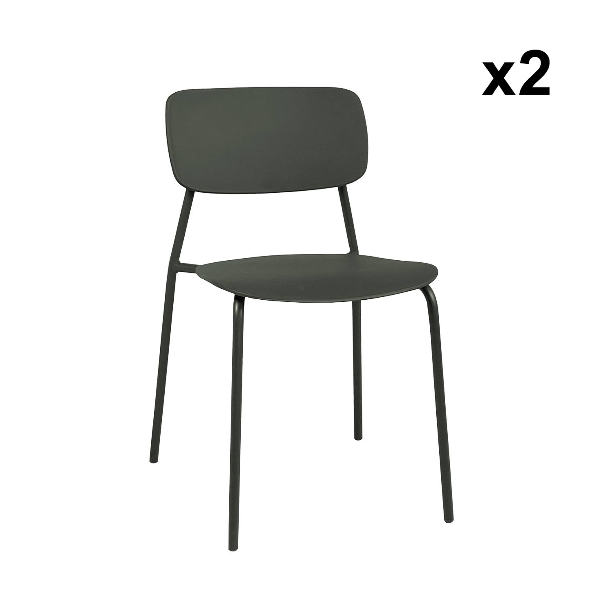 Tavolo da giardino bistrot rotondo in acciaio 2 sedute, 60cm, verde