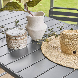 Tavolo da giardino a 4 posti in metallo, antracite