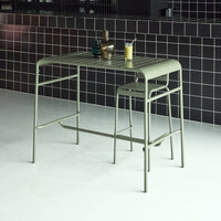 Tavolo da giardino a 4 posti in metallo, verde kaki