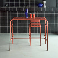 Tavolo da giardino a 4 posti in metallo, terracotta