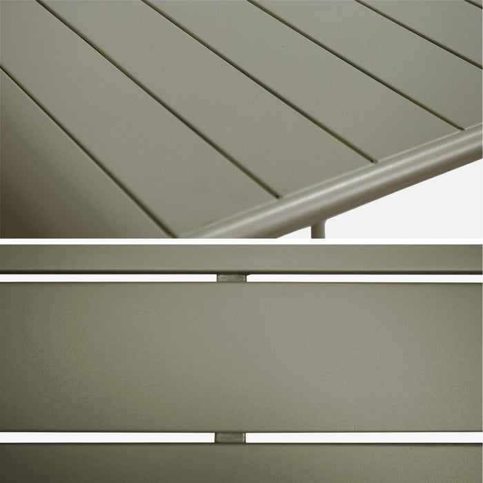 Tavolo da giardino a 2 posti in metallo 70x70cm, verde kaki
