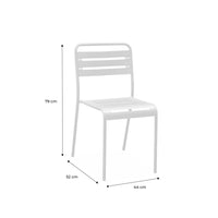 Set 4 sedie da giardino in acciaio, beige