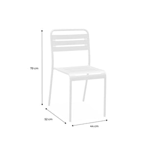 Set di 4 sedie da giardino in acciaio, giallo