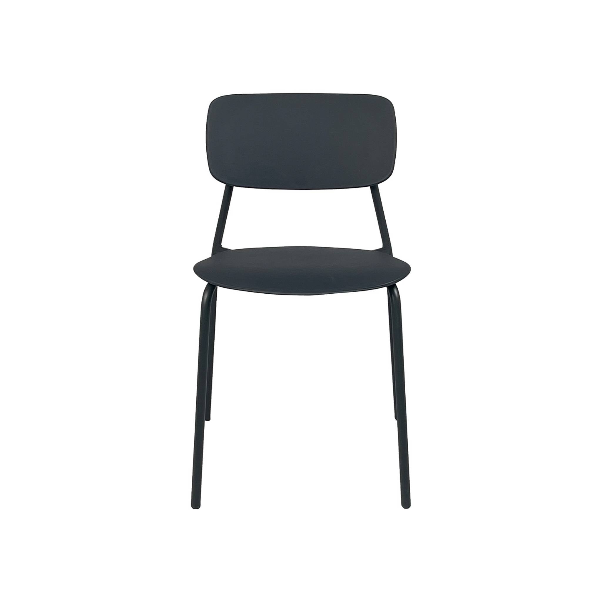 Sedia da giardino impilabile in acciaio, set di 2, antracite