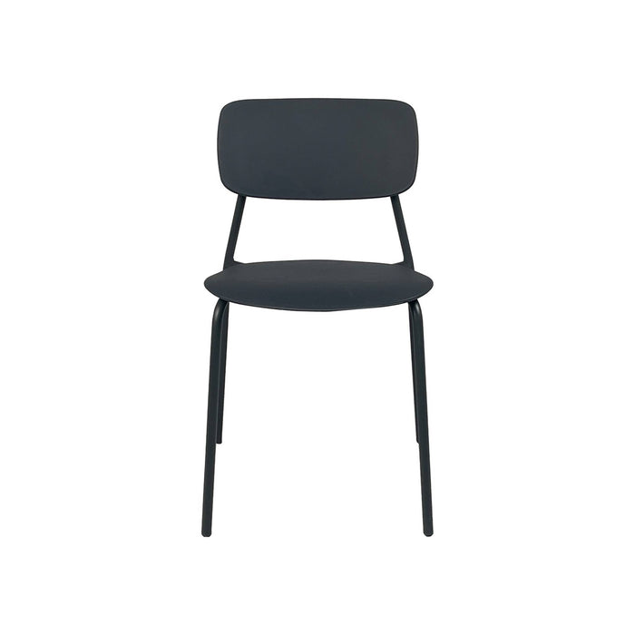 Sedia da giardino impilabile in acciaio, set di 2, antracite