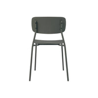 Sedia da giardino impilabile in acciaio, set di 2, verde kaki