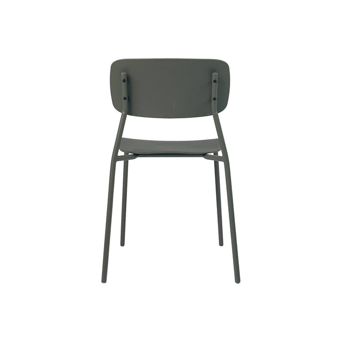 Sedia da giardino impilabile in acciaio, set di 2, verde kaki