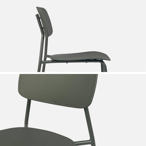 Sedia da giardino impilabile in acciaio, set di 2, verde kaki