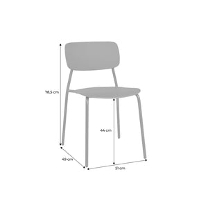 Sedia da giardino impilabile in acciaio, set di 2, verde kaki