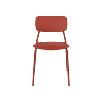 Sedia da giardino impilabile in acciaio, set di 2, terracotta