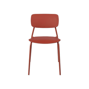 Sedia da giardino impilabile in acciaio, set di 2, terracotta