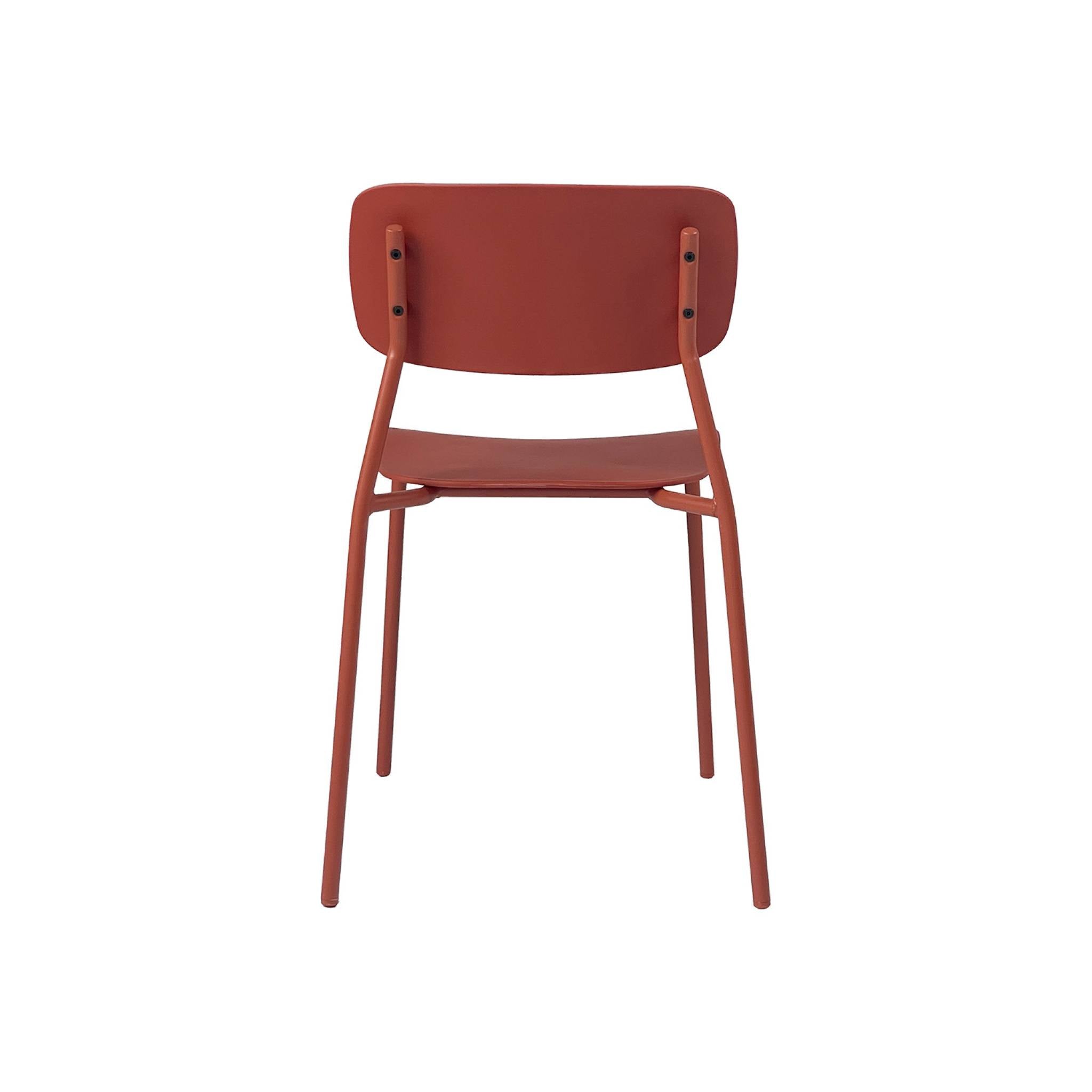 Sedia da giardino impilabile in acciaio, set di 2, terracotta