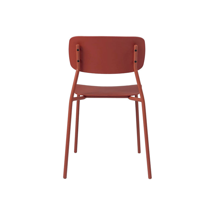 Sedia da giardino impilabile in acciaio, set di 2, terracotta