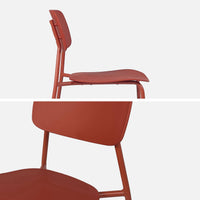 Sedia da giardino impilabile in acciaio, set di 2, terracotta