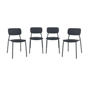 Sedia da giardino impilabile in acciaio, set di 4, antracite