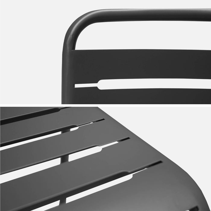 Set di 2 sedie da giardino in acciaio, antracite