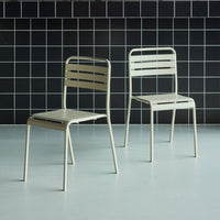 Set di 2 sedie da giardino in acciaio, beige