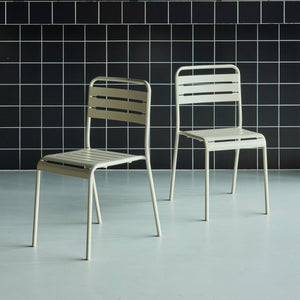 Set di 2 sedie da giardino in acciaio, beige