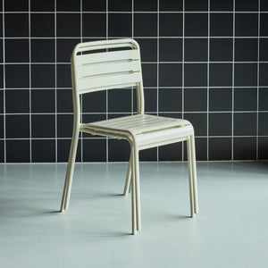 Set di 2 sedie da giardino in acciaio, beige