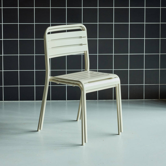 Set di 2 sedie da giardino in acciaio, beige