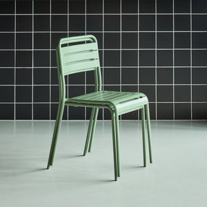 Set di 2 sedie da giardino in acciaio, verde