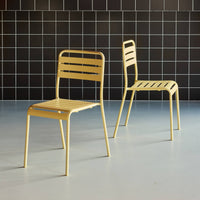 Set di 2 sedie da giardino in acciaio, giallo