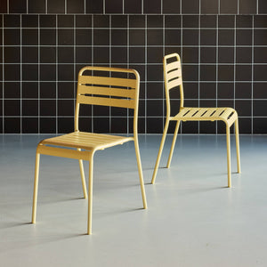 Set di 2 sedie da giardino in acciaio, giallo