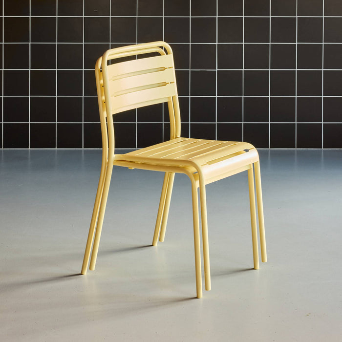 Set di 2 sedie da giardino in acciaio, giallo