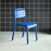 Set di 2 sedie da giardino in acciaio, blu intenso